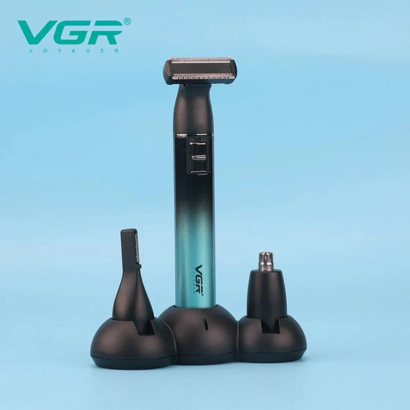 ماشین اصلاح وی جی آر VGR V-628 | موزن حرفه‌ای سه‌کاره صورت، بدن و بینی شارژی
