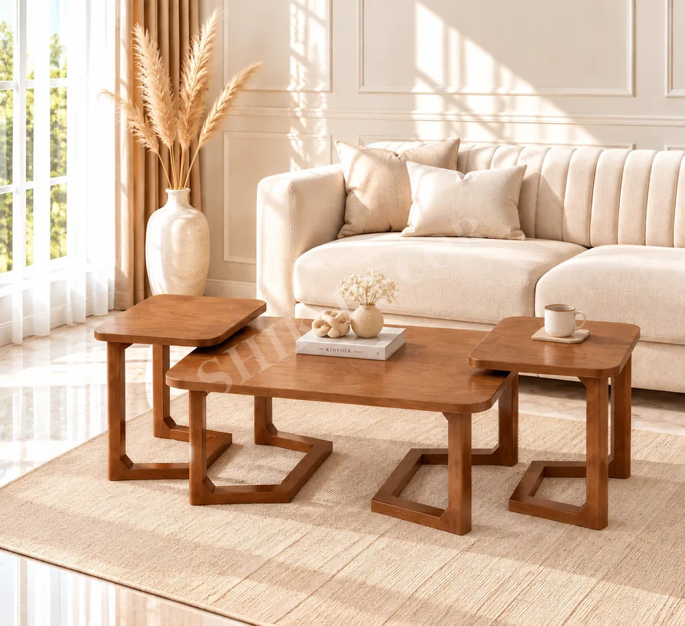 ست میز جلو مبلی و عسلی لپ تاپی مربع مدل دوکا — تصویر ۲