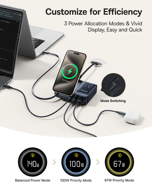 شارژر وایرلس و هاب Baseus Nomos Qi2 «گارانتی – ارسال فوری» — تصویر ۳