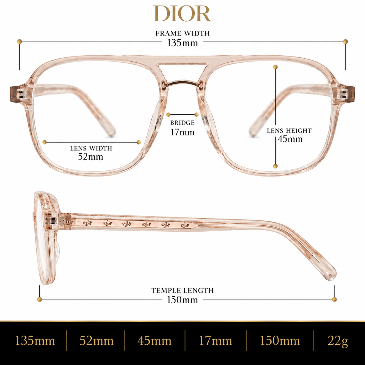 عینک طبی برند dior مدل 6702 — تصویر ۸