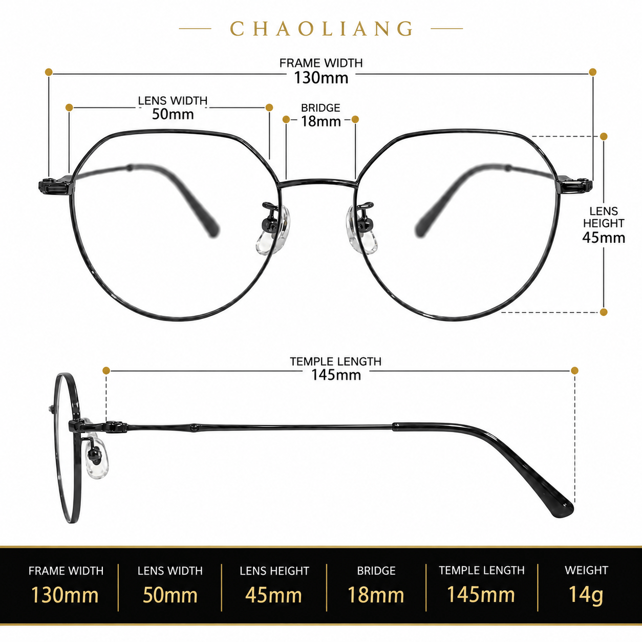 عینک طبی برند chaoliang مدل 92822 — تصویر ۸