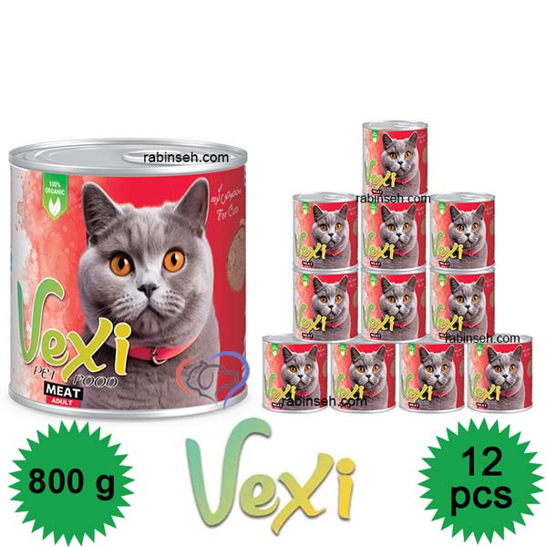 کنسرو پته ای گربه وکسی گوساله 800 گرم در بسته 12 عددی — تصویر ۲