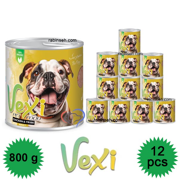 کنسرو پته ای سگ وکسی مرغ و سیرابی 800 گرم بسته 12 عددی — تصویر ۲