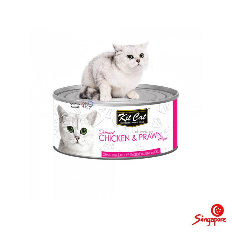 کنسرو گربه کیت کت مرغ و میگو 80 گرم + تائورین — تصویر ۲