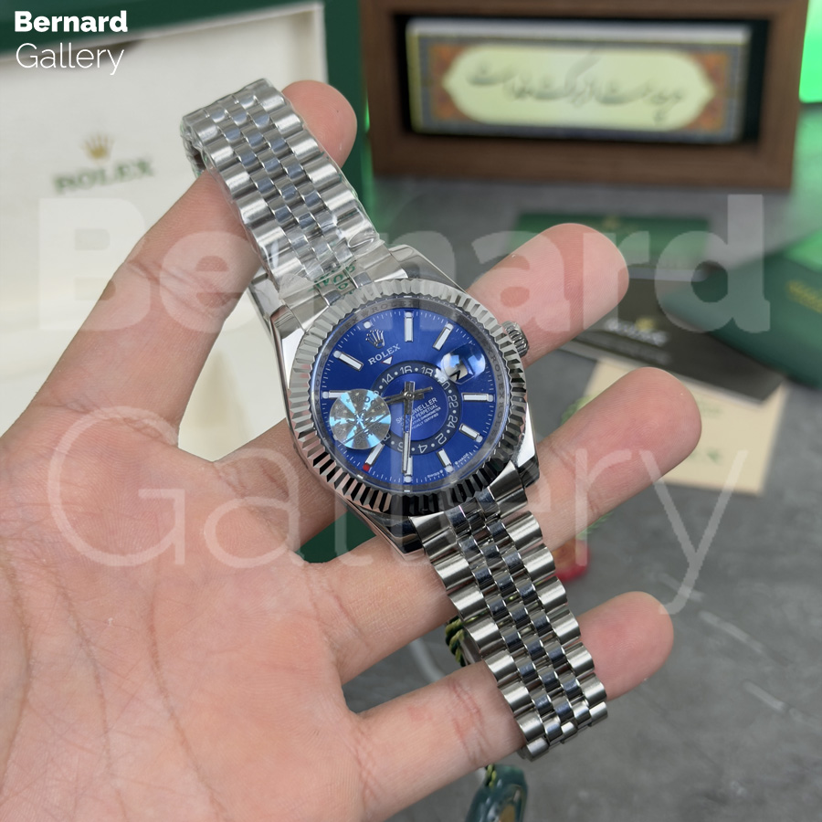 ساعت مچی مردانه رولکس کیفیت مستر Rolex Sky-Dweller Blue — تصویر ۶