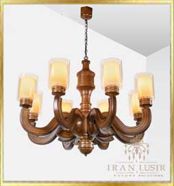 لوستر چوبی اسپانیش دارکار هشت شاخه