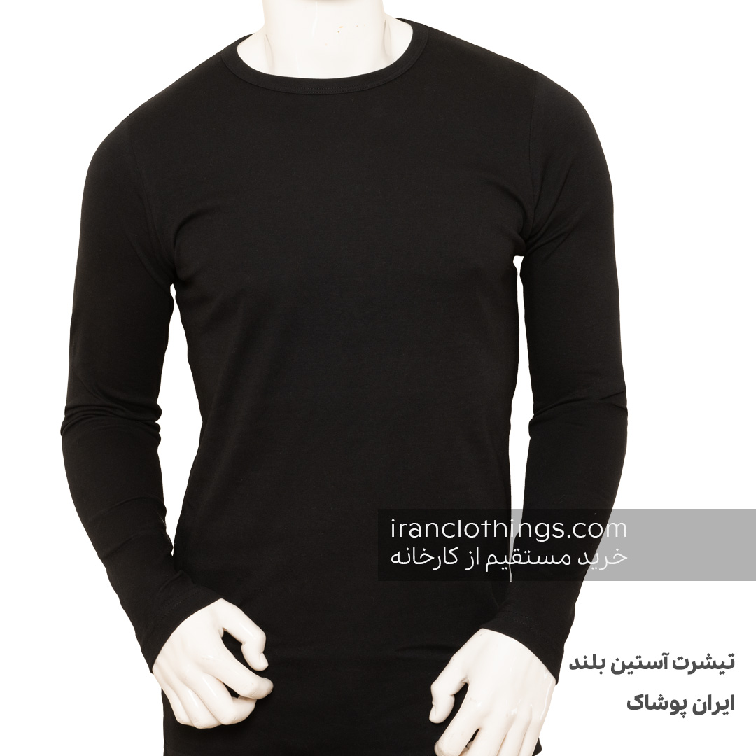 تیشرت آستین بلند مشکی زمستانه