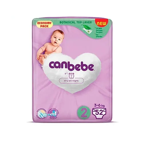 پوشک چسبی کودک جان به به Canbebe سایز ۲ بسته ۵۲ عددی