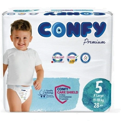 پوشک چسبی کانفی Confy سایز ۵ بسته ۲۸ عددی