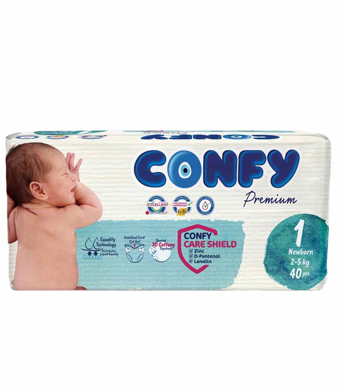 پوشک کانفی confy چسبی سایز 1 بسته 40 عددی