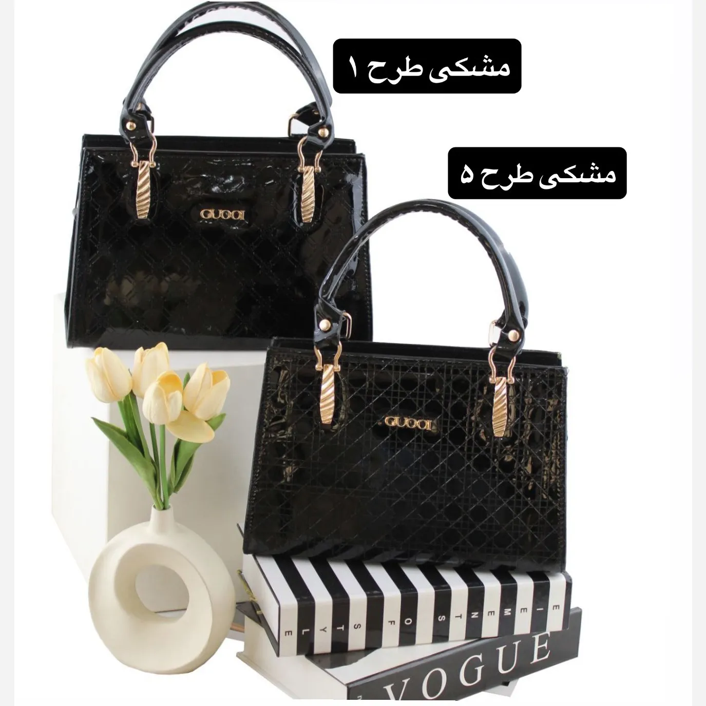 کیف زنانه رسمی و مجلسی چرم مصنوعی با بند بلند — تصویر ۲