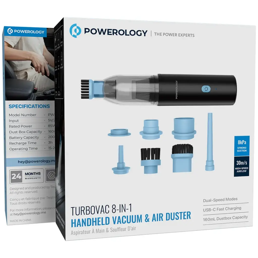 جاروبرقی و گردگیر دستی پاورولوژی مدل Turbovac PWLFVD05BK — تصویر ۲