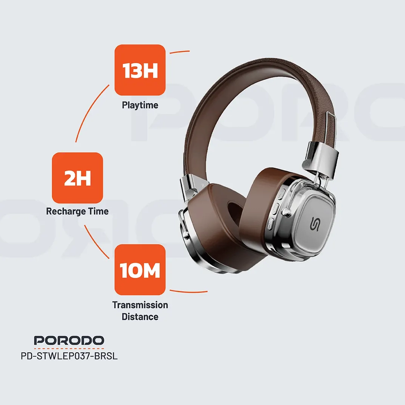 هدفون بی سیم پورودو Porodo مدل PD-STWLEP037 با بلوتوث 5.3 — تصویر ۵