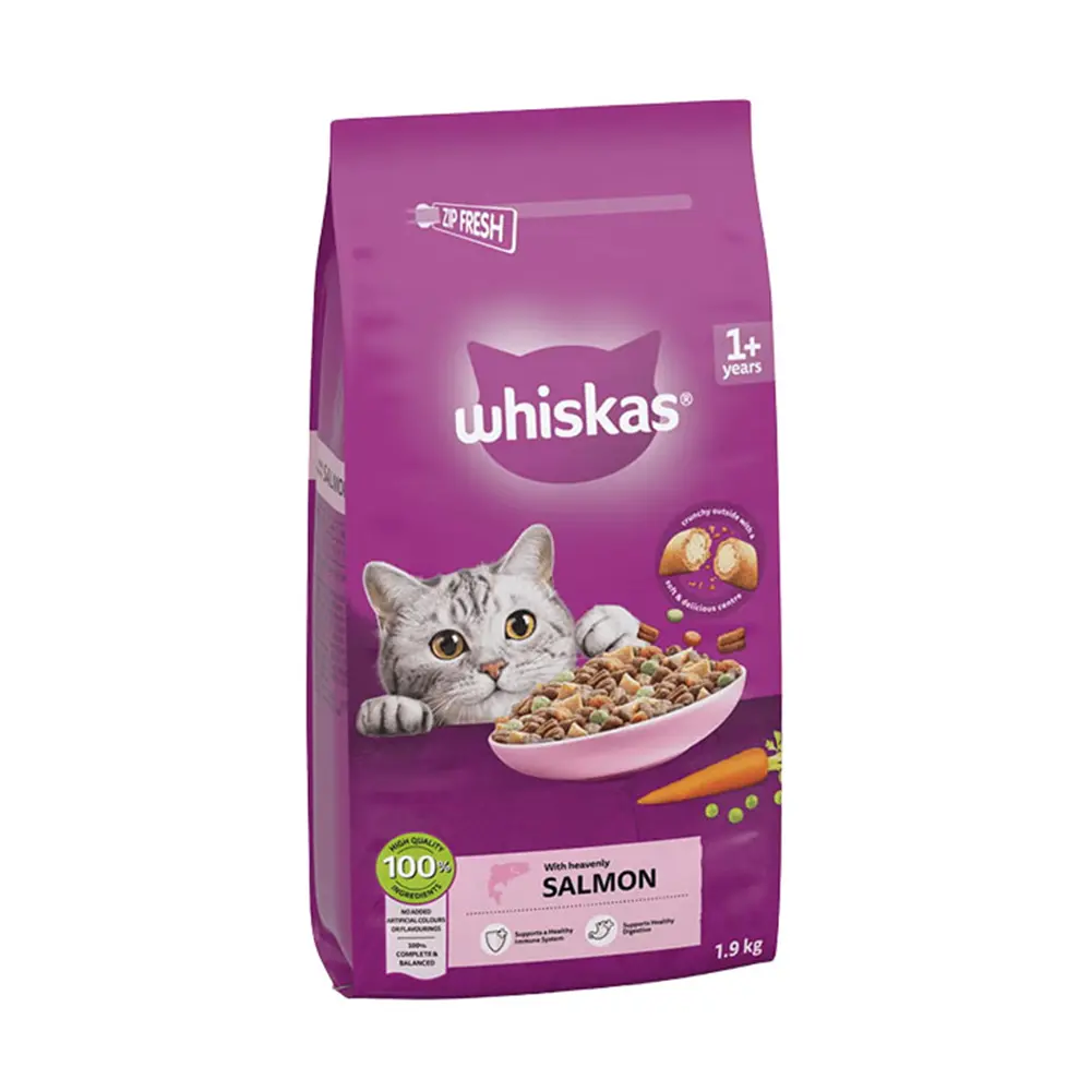 غذای گربه مغزدار با طعم سالمون ویسکاس – Whiskas Salmon