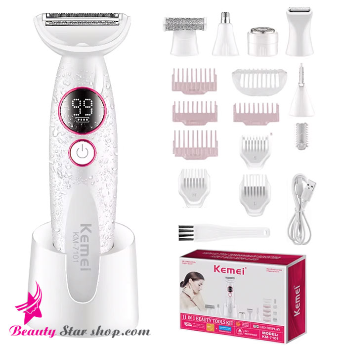 اپیلاتور (ماشین اصلاح صورت و بدن بانوان) کیمی مدل KM-7101 — تصویر ۲