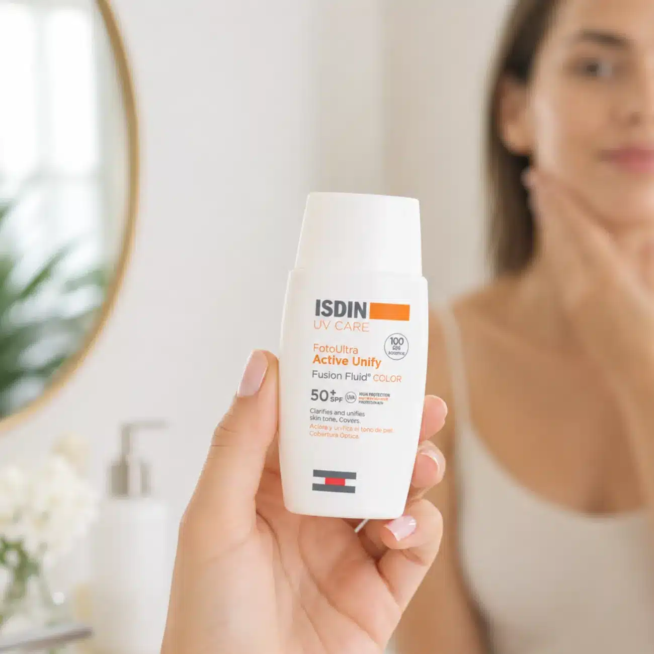 فلوئید ضد آفتاب رنگی ایزدین ISDIN اکتیو یونیفای با SPF100 و حجم 50ml — تصویر ۲