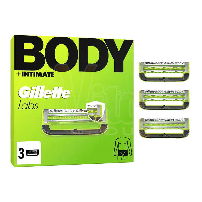 تیغ یدک ژیلت لبز بدن Body + Intimate بسته 3 عددی