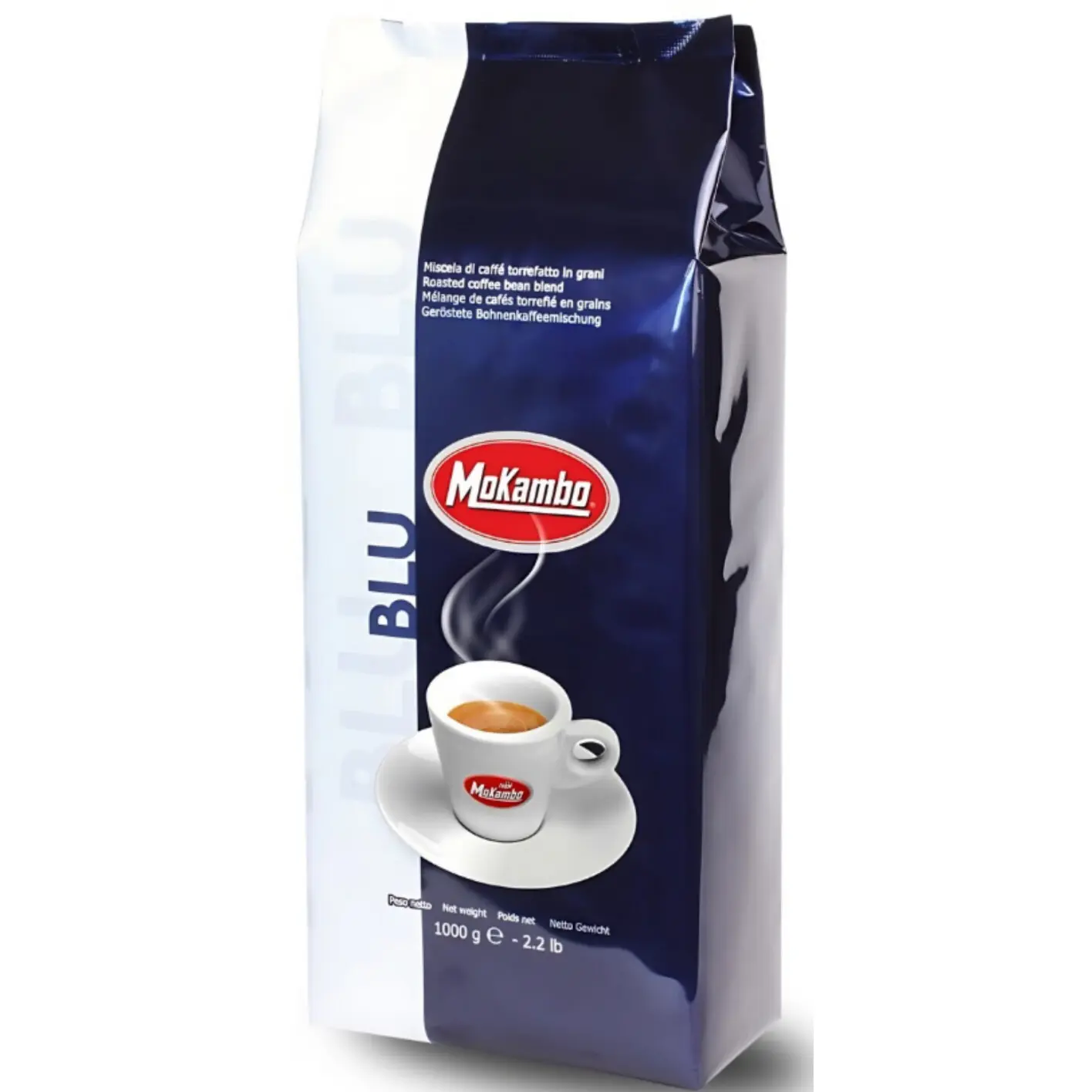دانه قهوه اسپرسو موکامبو بلو -آبی (۹۰٪روبوستا-10%عربیکا) MoKambo Blu