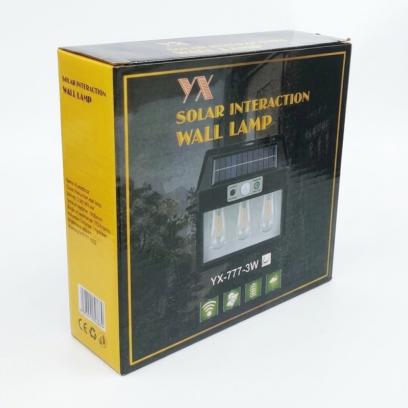 چراغ دیوارکوب خورشیدی سه لامپ مدل YX-777-3W — تصویر ۵