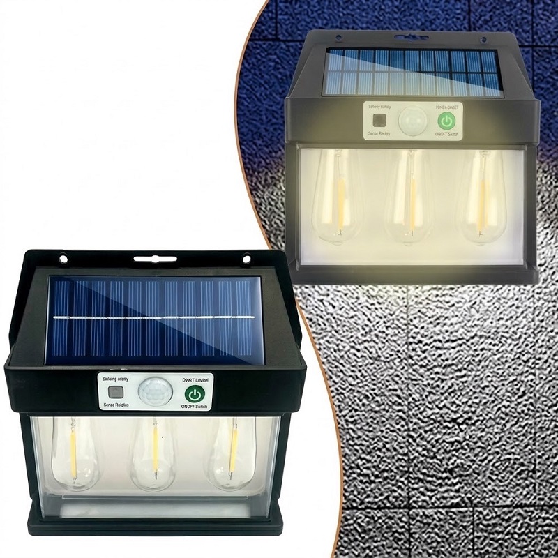 چراغ دیوارکوب خورشیدی سه لامپ مدل YX-777-3W — تصویر ۶