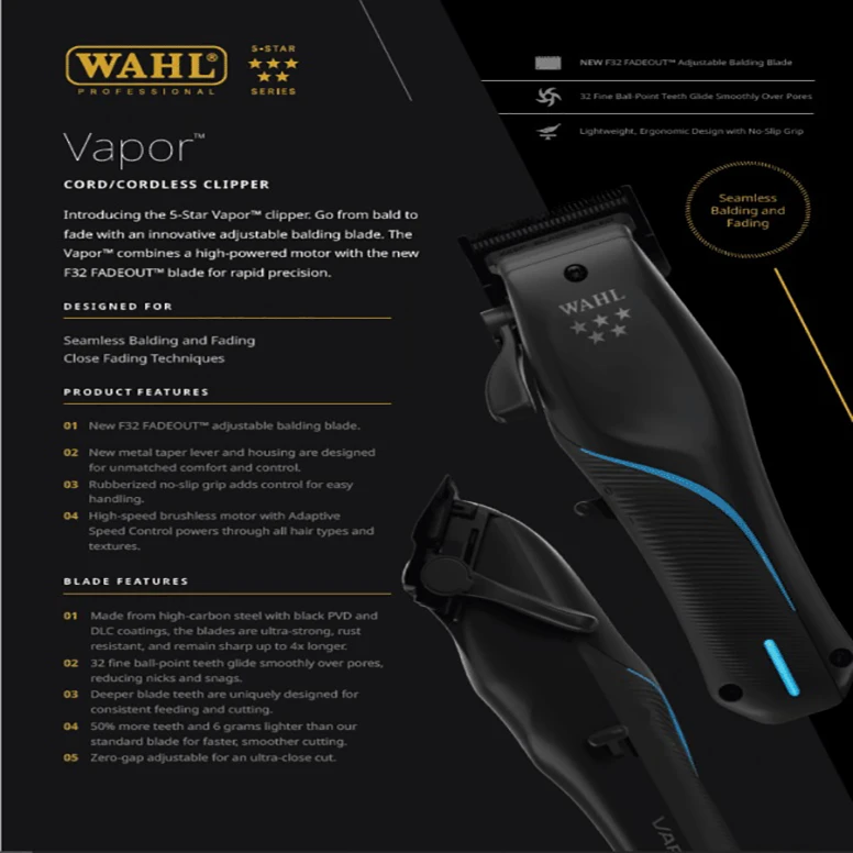 ماشین اصلاح موی سر و صورت وال مدل VAPOR 5282LP — تصویر ۵
