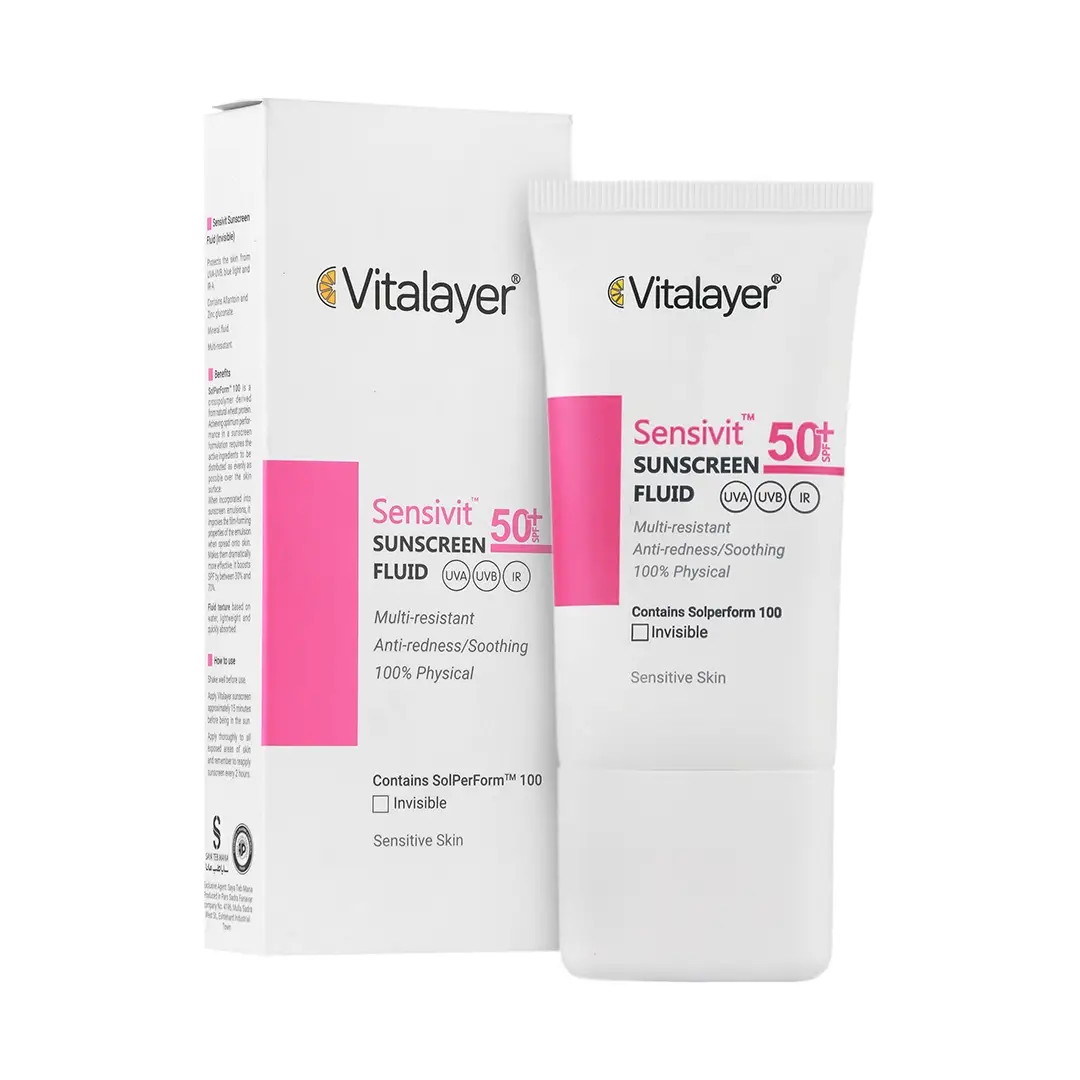 فلوئید ضد آفتاب SPF50 پوست حساس ویتالیر بی رنگ 50 میلی لیتر/Vitalayer Sensivit Sensitive Skin SPF50 Sunscreen Fluid 50 ml