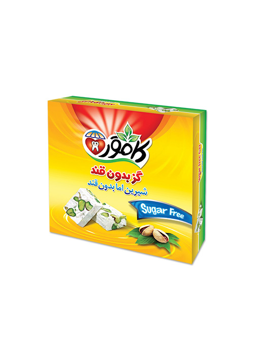 گز بدون قند و رژیمی مخلوط پسته و بادام کامور