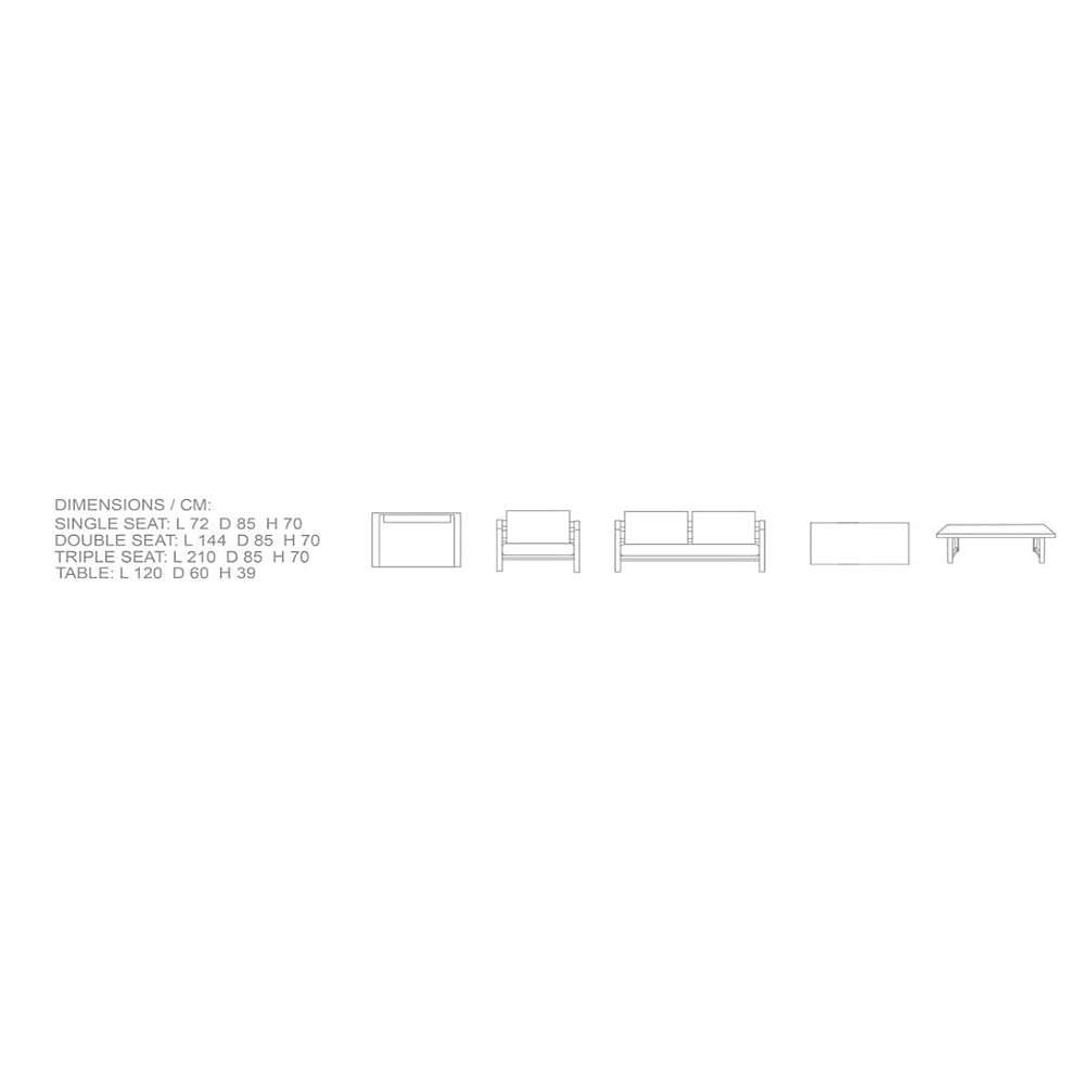 مبل تکنفره نظری مدل دنیز2-تمام آلومینیومی- Deniz II Single Seat — تصویر ۶