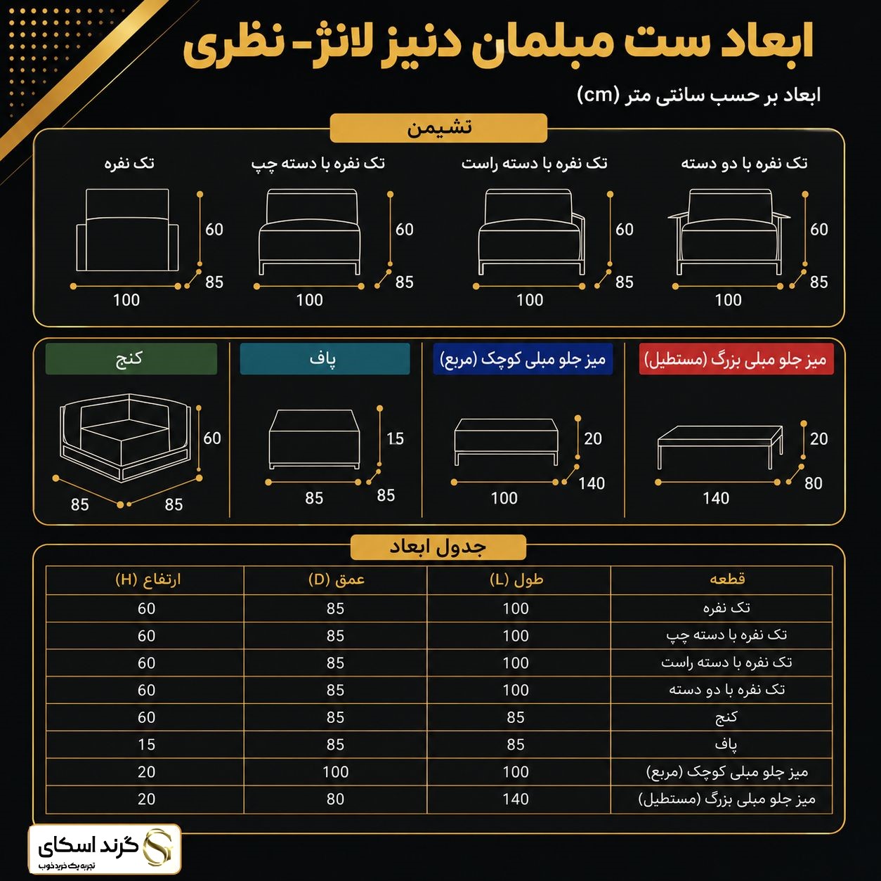 مبل تکنفره نظری مدل دنیز لانژ دسته دار -Deniz lounge Single Seat — تصویر ۶
