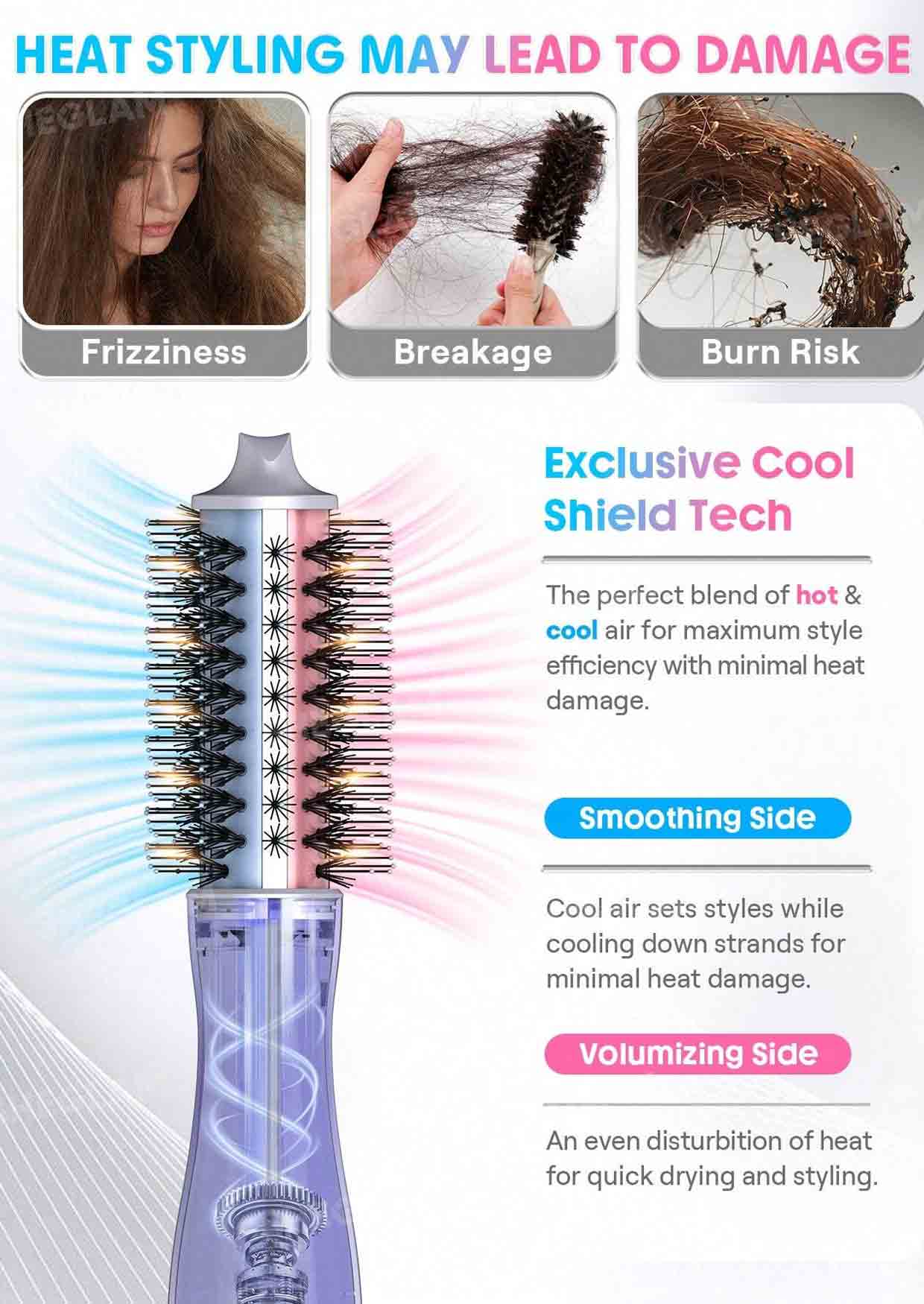 برس سشوار حرفه‌ای شیگلم Cool Shield Blowout Brush Pro — تصویر ۷