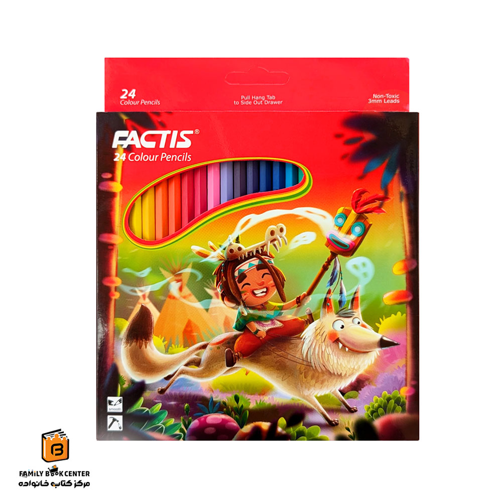 مداد رنگی 24 رنگ جعبه مقوایی فکتیس (FACTIS)