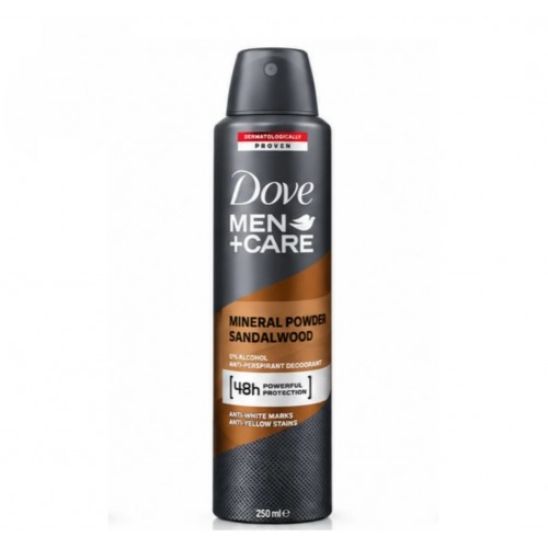 اسپری ضد تعریق مردانه داو Dove Mineral Powder Sandalwood حجم 250 میلی‌لیتر – محافظت 48 ساعته |صل — تصویر ۳