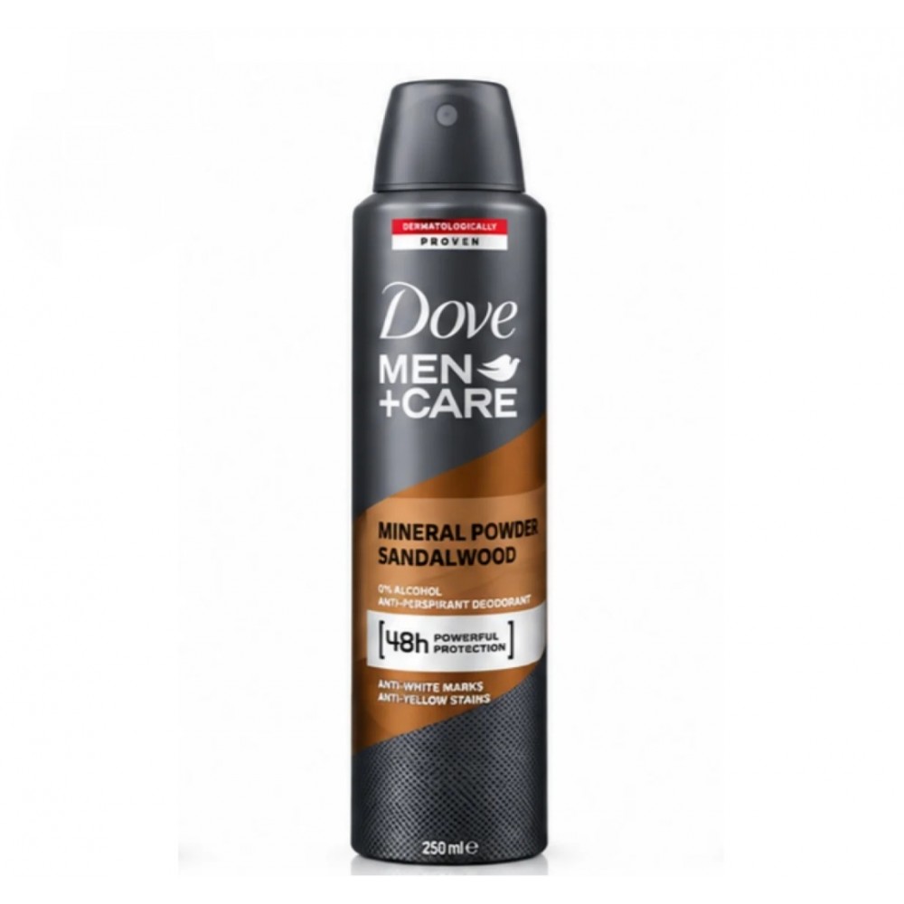 اسپری ضد تعریق مردانه داو Dove Mineral Powder Sandalwood حجم 250 میلی‌لیتر – محافظت 48 ساعته |صل — تصویر ۲