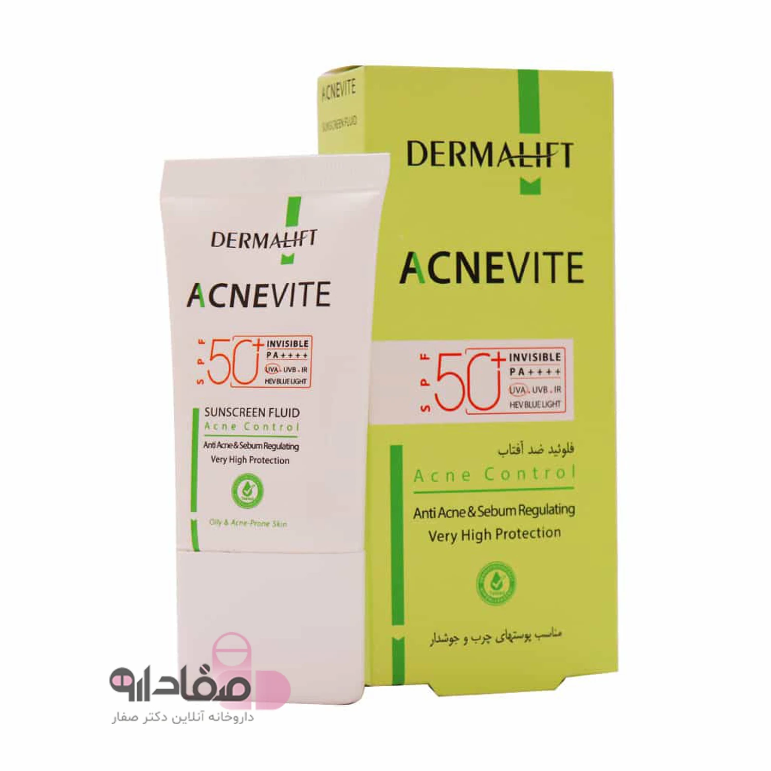 فلوئید ضد آفتاب درمالیفت مدل آکنویت SPF50 حجم 40 میل | Dermalift Acnevite SPF50 Fluid Sunscreen