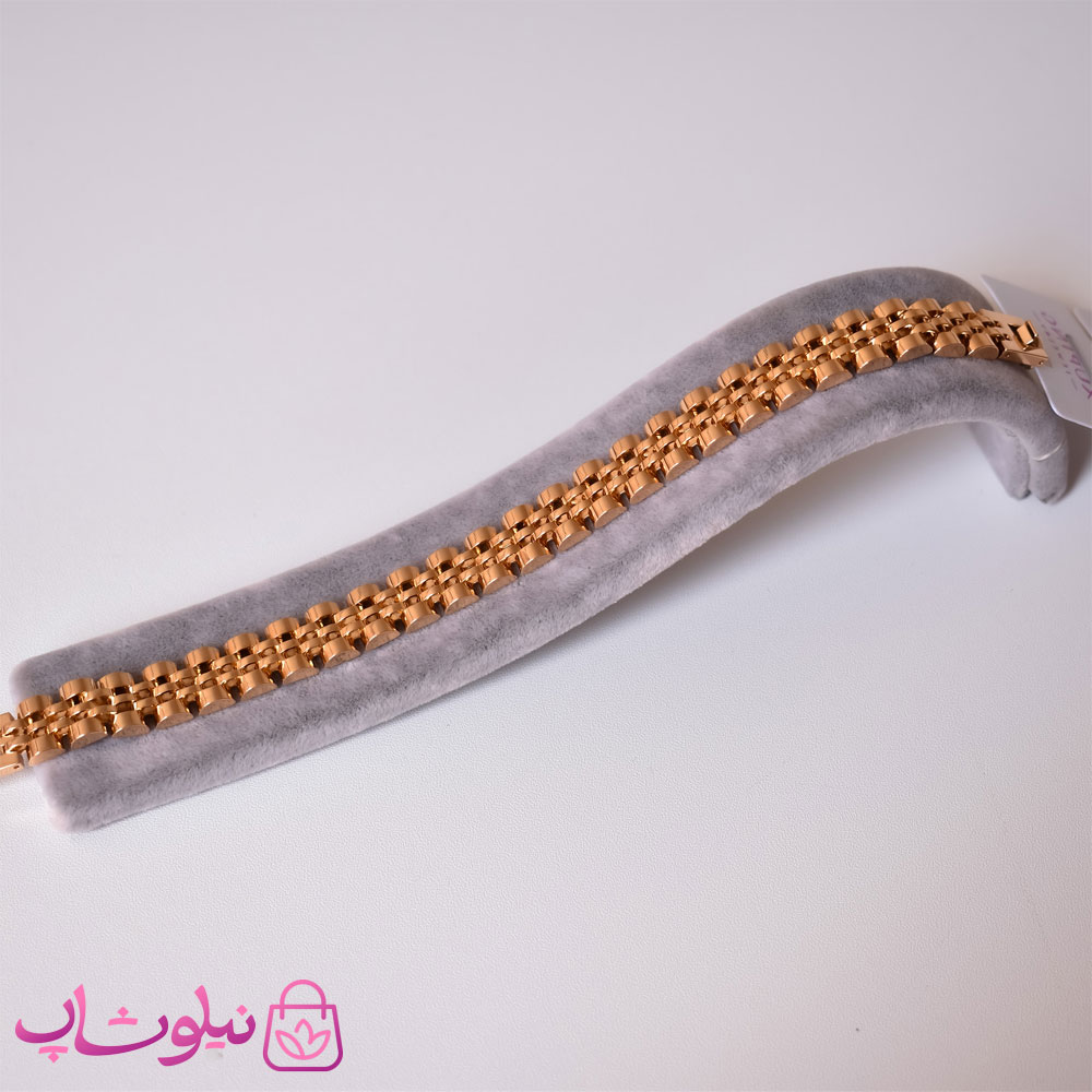 دستبند مردانه زنانه ژوپینگ طرح رولکس طلایی کد 2950-1