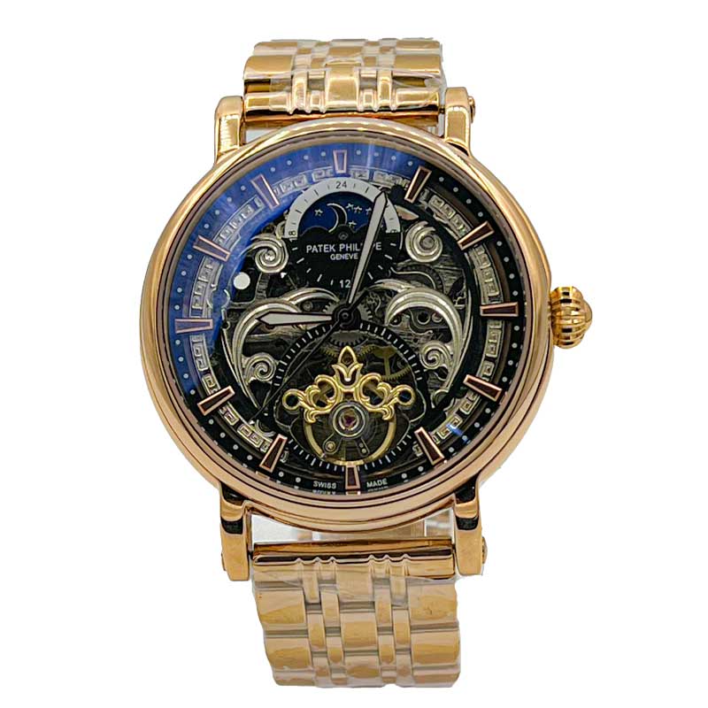 ساعت مچی پتک فیلیپ رزگلد مردانه صفحه اسکلتون اتوماتیک PatekPhilippe26595