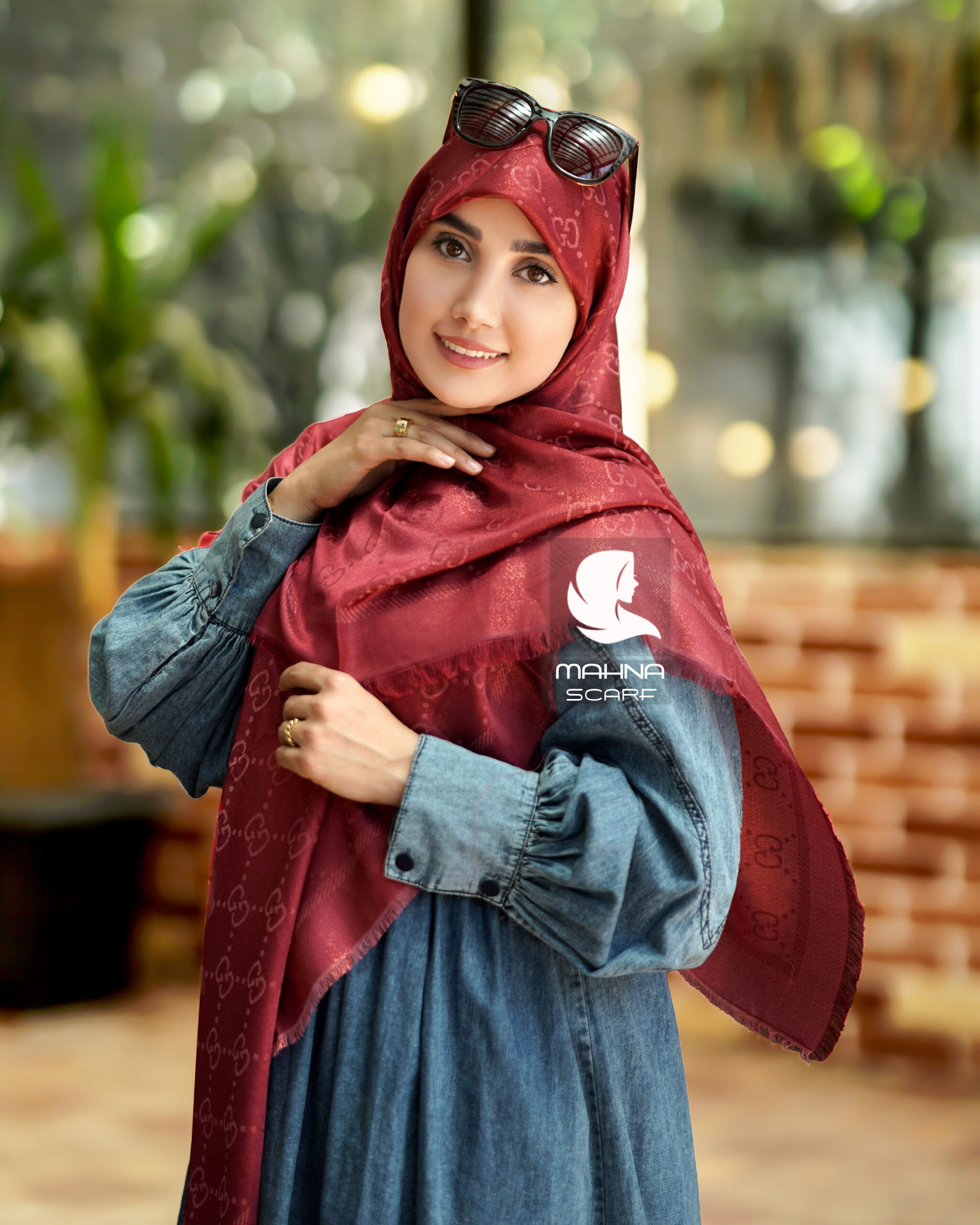 روسری نخ ابریشم لمه دار گوچی