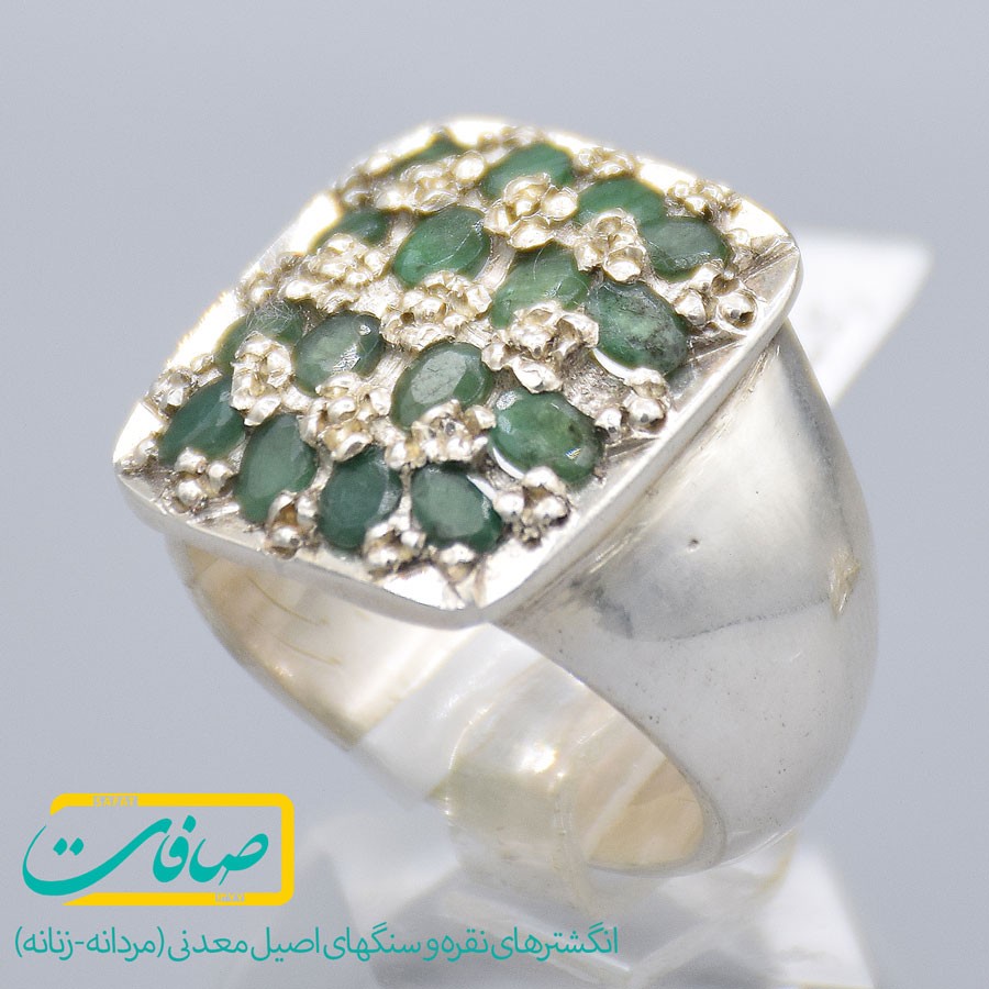 انگشتر زمرد زامبیا مردانه «کد 2497»
